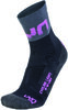 UYN Lady Cycling Light Socks black / grey / rose violet 41-42